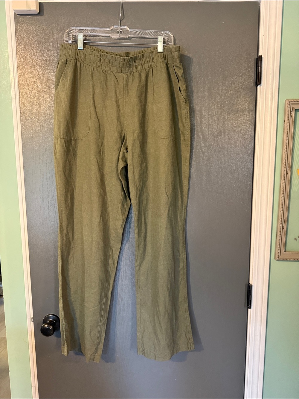 Cato Olive Elastic-Waist Casual Chinos